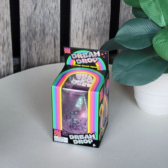 Nee Doh Dream Drop Squishy Toy - Purple Sparkle - Picture 2 of 6